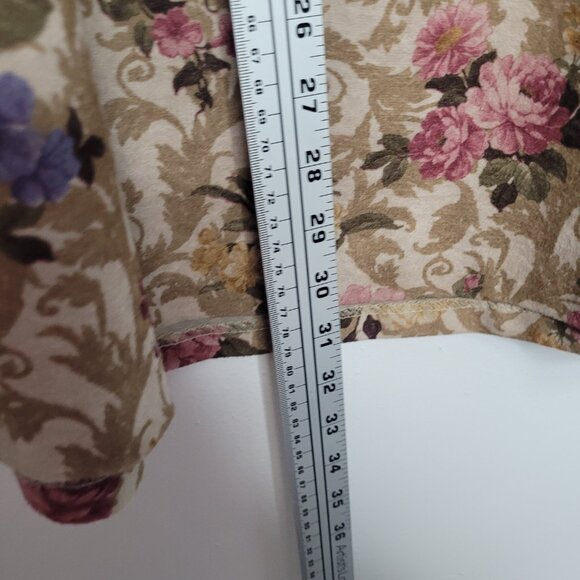 Vintage 80s 90s muted floral romantic fairytale pull on a line midi skirt 12 - Picture 7 of 7